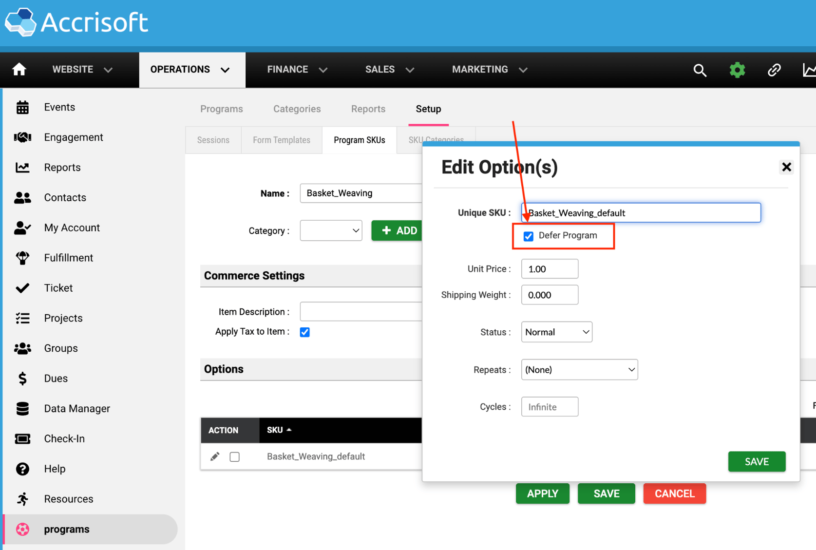Creating a Deferral Automation for a Program SKU